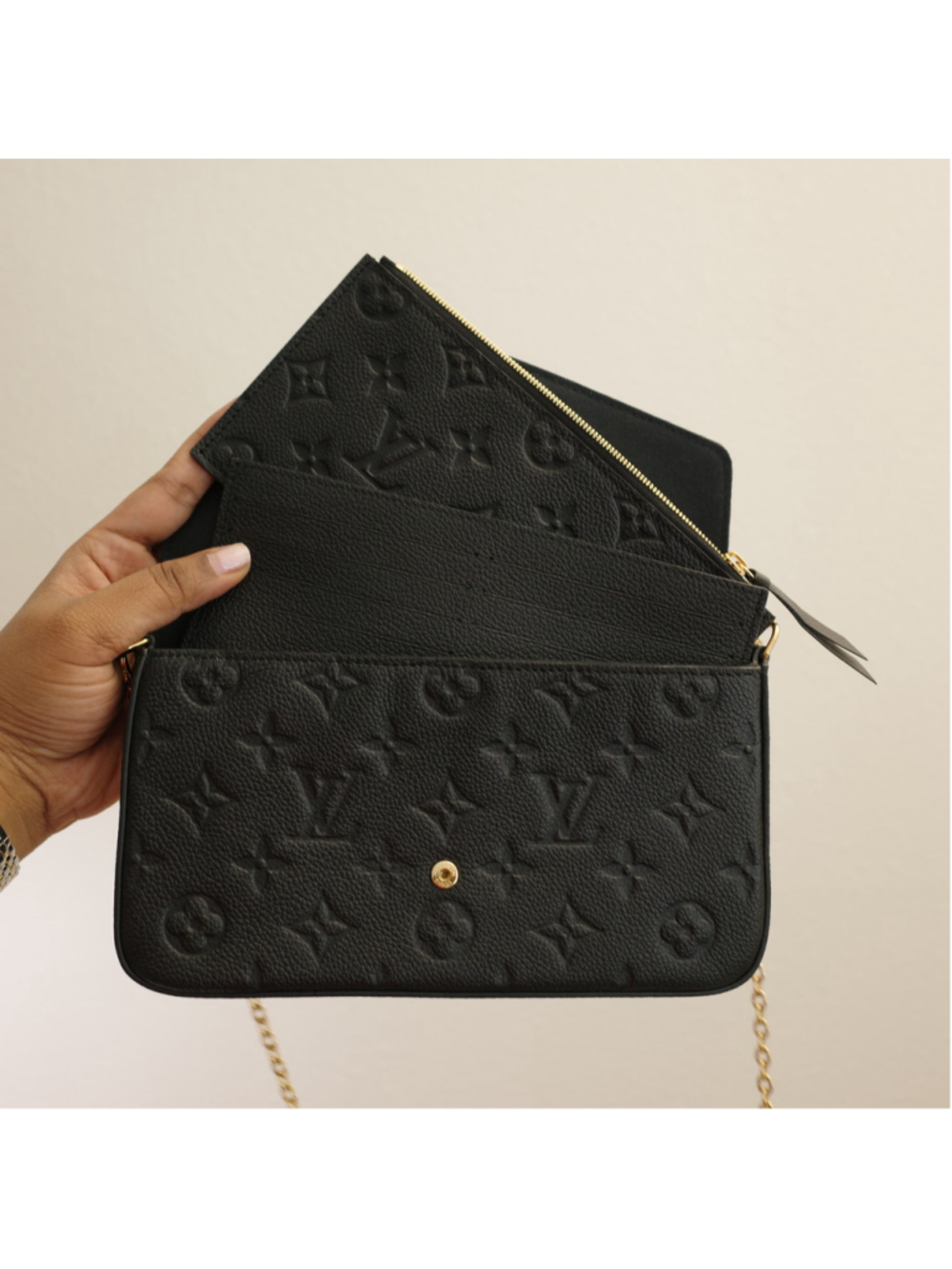 LOUIS VUITTON Black Empreinte Felice Pochette - Picture 2 of 16